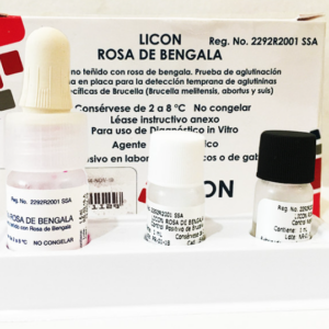 Sustancias biologicas. Antígeno teñido con Rosa de Bengala aglutinación en placa para diagnóstico de Brucelosis. Frasco con 5 ml. RTC.